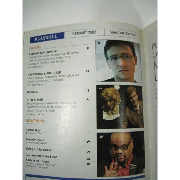 The 39 Steps Playbill 2008 Roundabout Theatre Cliff Saunders Ticket Hitchcock - Picture 4 of 5